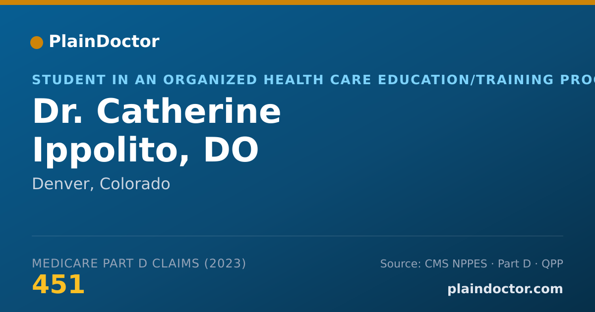 Shareable card for Catherine Ippolito, DO - Student in an Organized Health Care Education/Training Program, Denver, CO