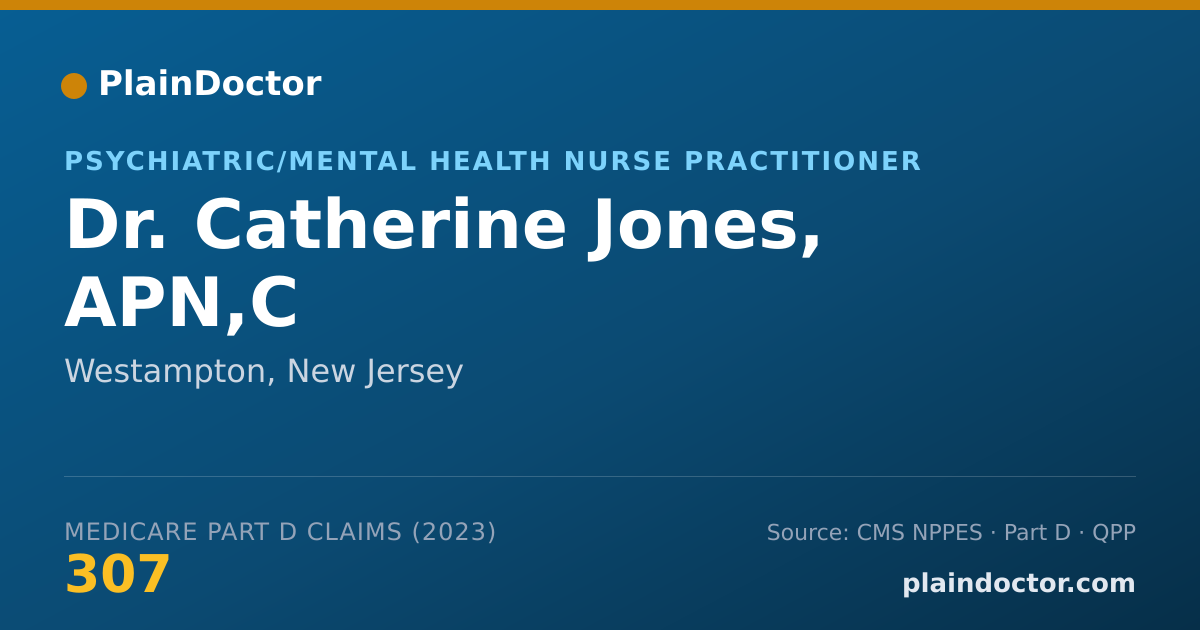 Shareable card for Catherine Jones, APN,C - Psychiatric/Mental Health Nurse Practitioner, Westampton, NJ
