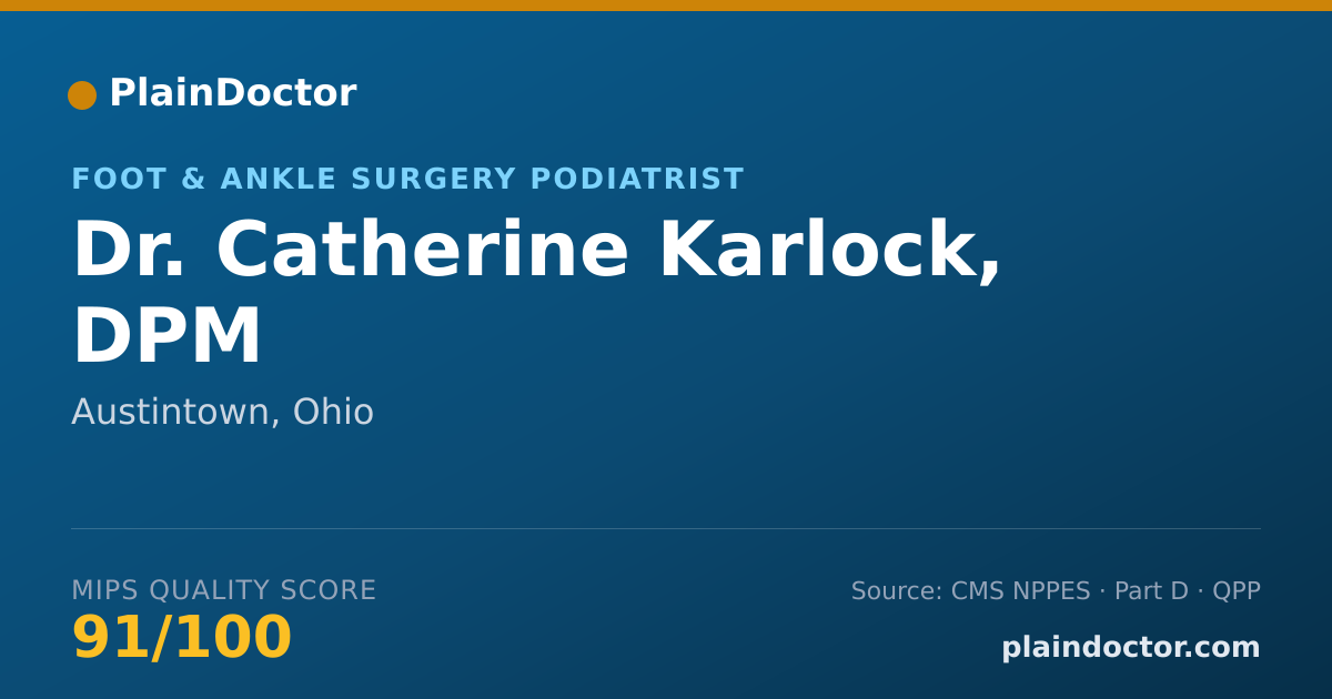 Shareable card for Catherine Karlock, DPM - Foot & Ankle Surgery Podiatrist, Austintown, OH