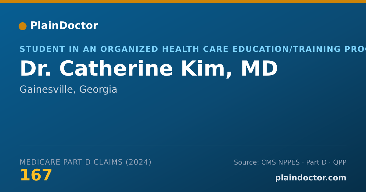 Shareable card for Catherine Kim, MD - Student in an Organized Health Care Education/Training Program, Gainesville, GA