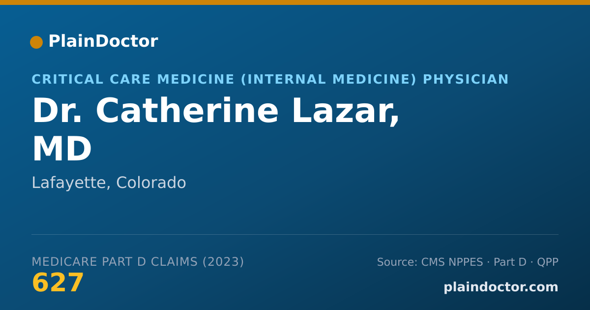 Shareable card for Catherine Lazar, MD - Critical Care Medicine (Internal Medicine) Physician, Lafayette, CO
