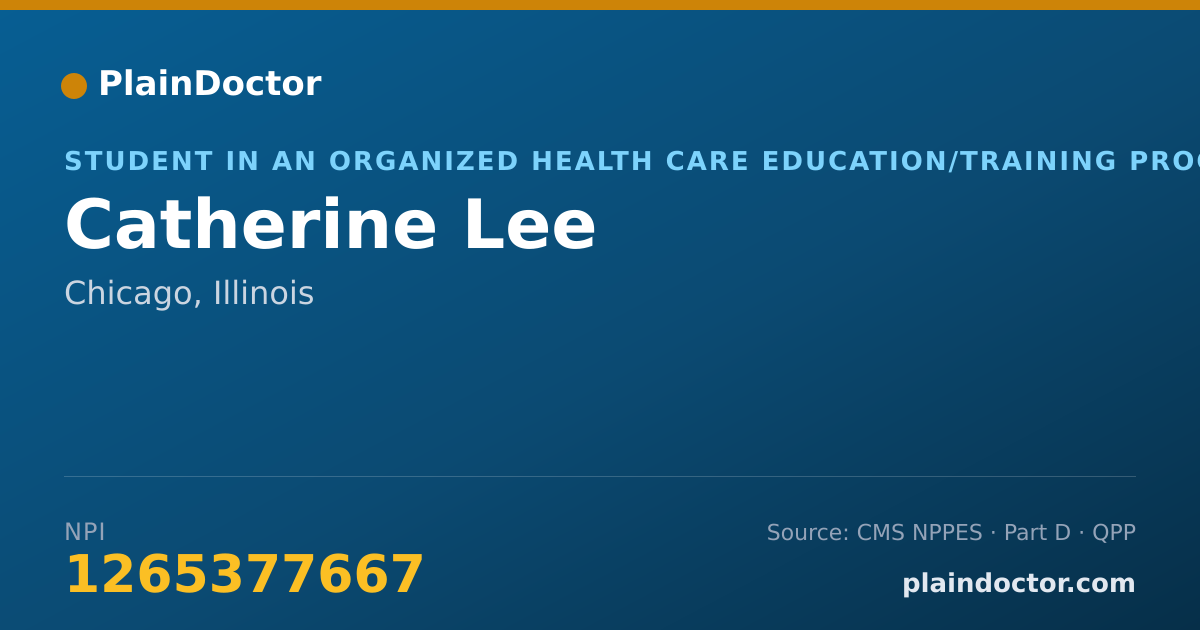 Shareable card for Catherine Lee - Athletic Trainer, Chicago, IL