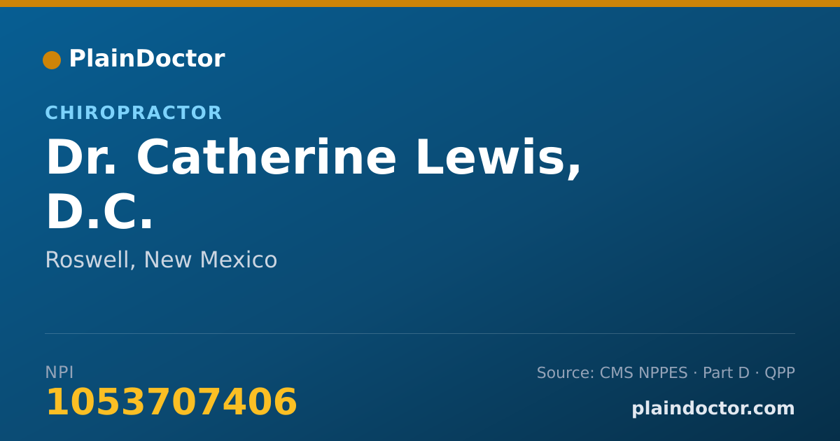 Shareable card for Catherine Lewis, D.C. - Chiropractor, Roswell, NM