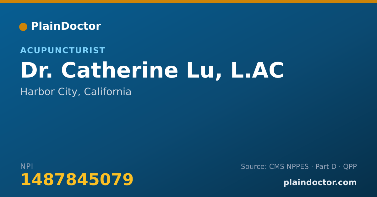 Shareable card for Catherine Lu, L.AC - Acupuncturist, Harbor City, CA