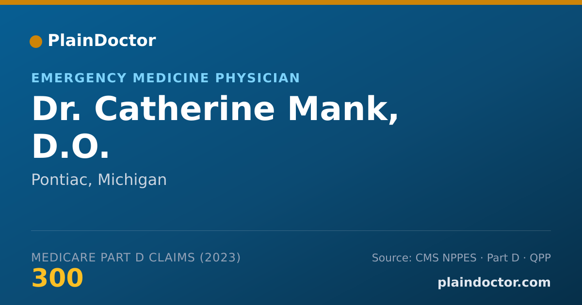 Shareable card for Catherine Mank, D.O. - Emergency Medicine Physician, Pontiac, MI