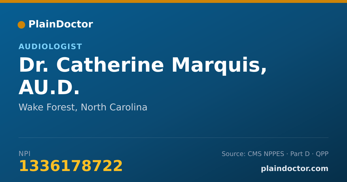 Shareable card for Catherine Marquis, AU.D. - Audiologist, Wake Forest, NC