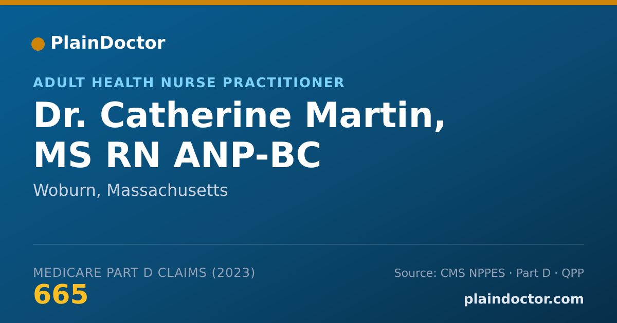 Shareable card for Catherine Martin, MS RN ANP-BC - Adult Health Nurse Practitioner, Woburn, MA