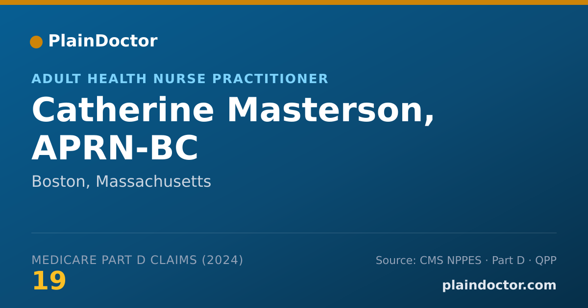 Shareable card for Catherine Masterson, APRN-BC - Adult Health Nurse Practitioner, Boston, MA