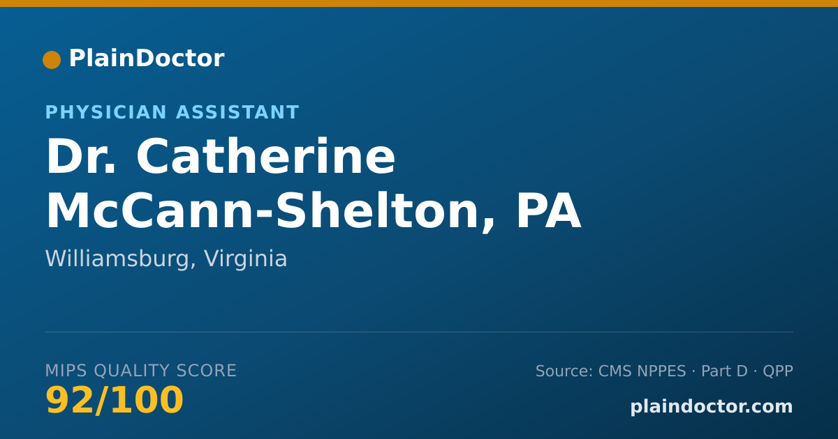 Shareable card for Catherine McCann-Shelton, PA - Physician Assistant, Williamsburg, VA