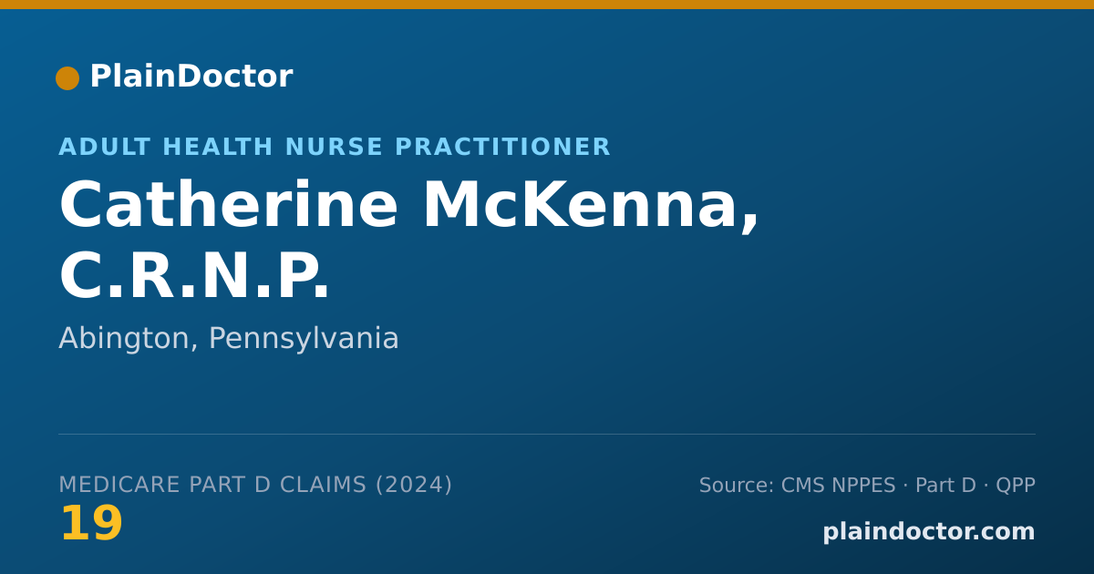 Shareable card for Catherine McKenna, C.R.N.P. - Adult Health Nurse Practitioner, Abington, PA