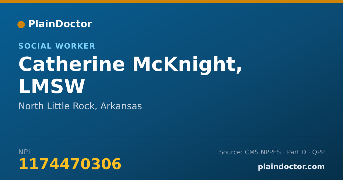 Shareable card for Catherine McKnight, LMSW - Social Worker, North Little Rock, AR