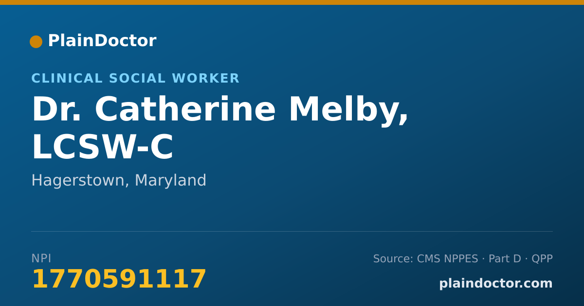 Shareable card for Catherine Melby, LCSW-C - Clinical Social Worker, Hagerstown, MD