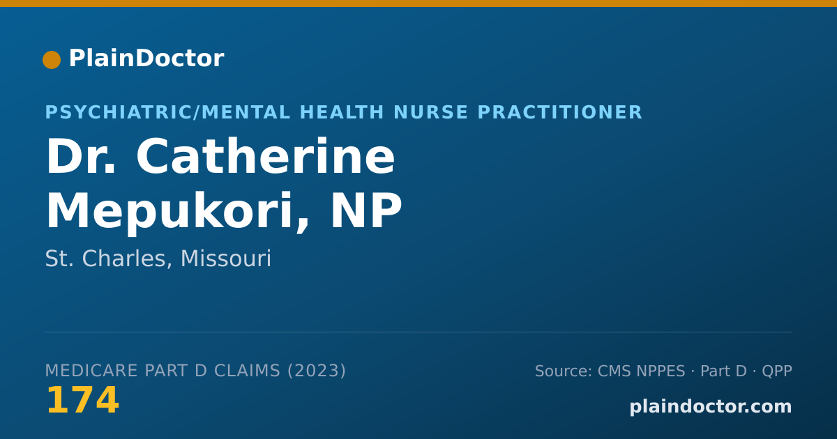 Shareable card for Catherine Mepukori, NP - Psychiatric/Mental Health Nurse Practitioner, St. Charles, MO
