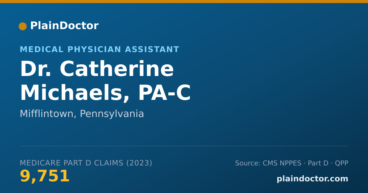 Shareable card for Catherine Michaels, PA-C - Medical Physician Assistant, Mifflintown, PA