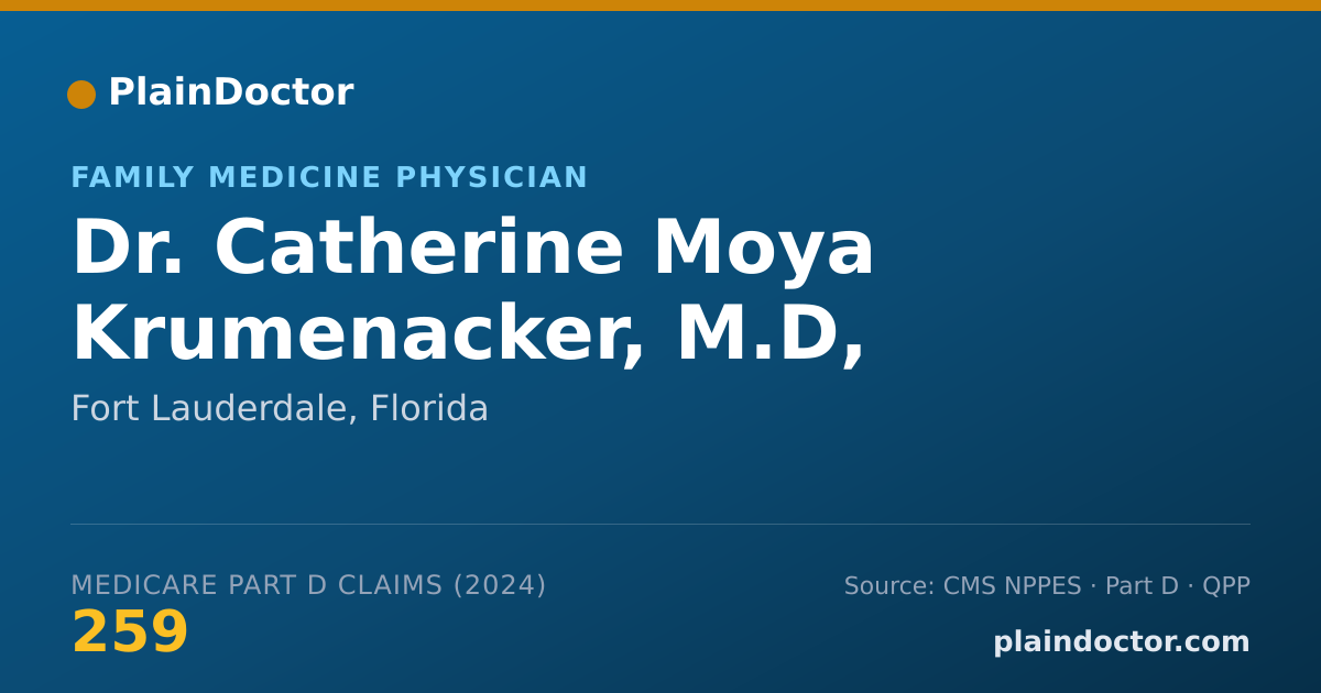 Shareable card for Catherine Moya Krumenacker, M.D, PH.D. - Family Medicine Physician, Fort Lauderdale, FL