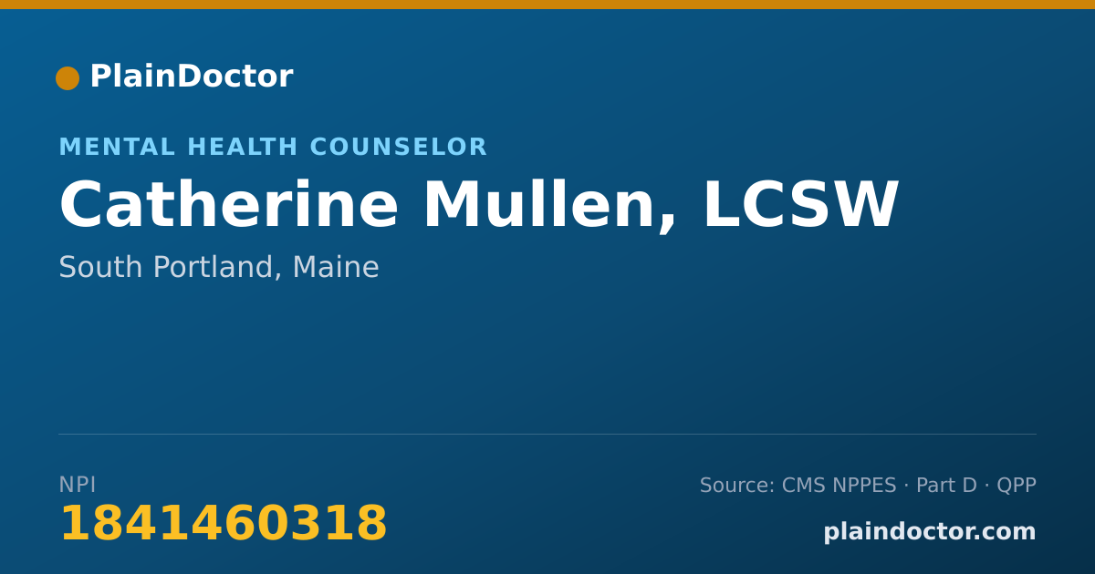 Shareable card for Catherine Mullen, LCSW - Mental Health Counselor, South Portland, ME