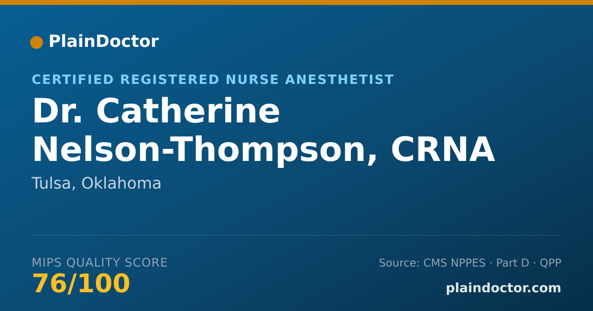 Shareable card for Catherine Nelson-Thompson, CRNA - Certified Registered Nurse Anesthetist, Tulsa, OK