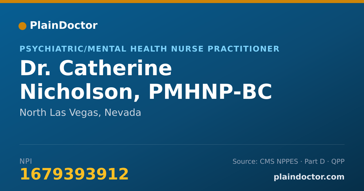 Shareable card for Catherine Nicholson, PMHNP-BC - Psychiatric/Mental Health Nurse Practitioner, North Las Vegas, NV