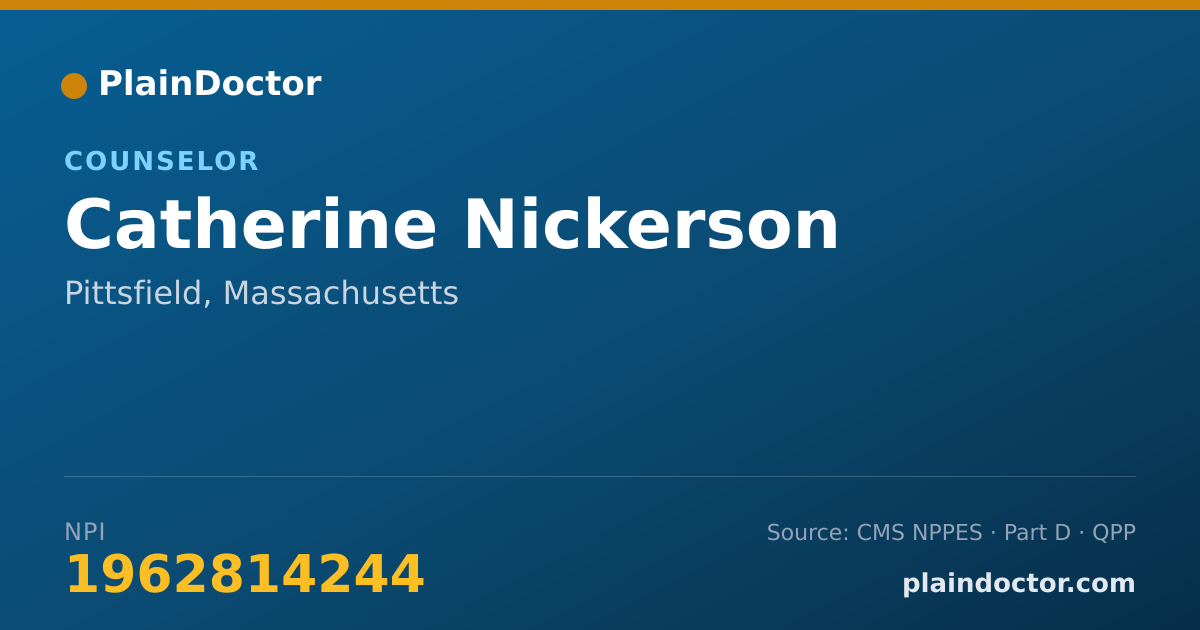 Shareable card for Catherine Nickerson - Counselor, Pittsfield, MA