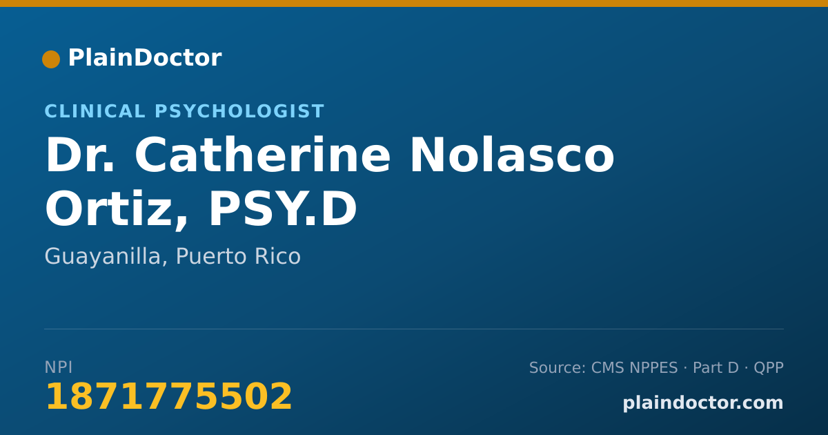Shareable card for Catherine Nolasco Ortiz, PSY.D - Clinical Psychologist, Guayanilla, PR