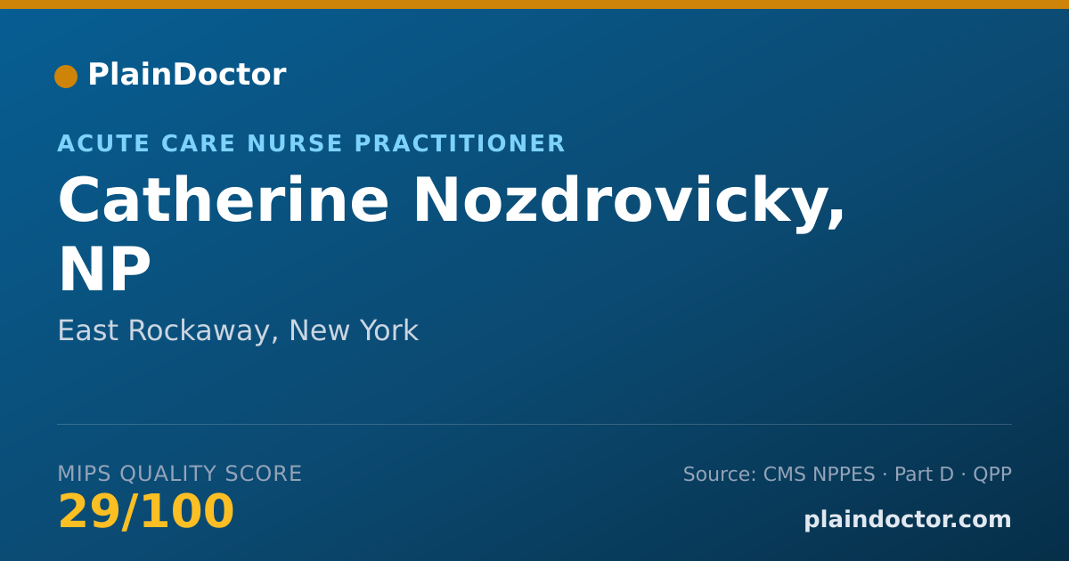 Shareable card for Catherine Nozdrovicky, NP - Acute Care Nurse Practitioner, East Rockaway, NY