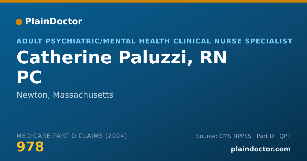 Shareable card for Catherine Paluzzi, RN PC - Adult Psychiatric/Mental Health Clinical Nurse Specialist, Newton, MA