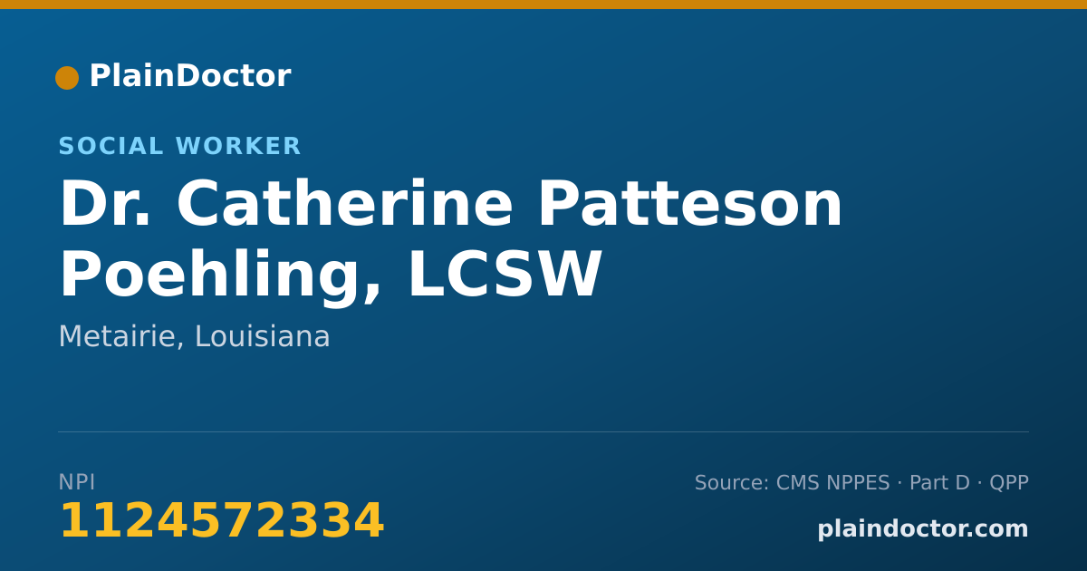 Shareable card for Catherine Patteson Poehling, LCSW - Social Worker, Metairie, LA