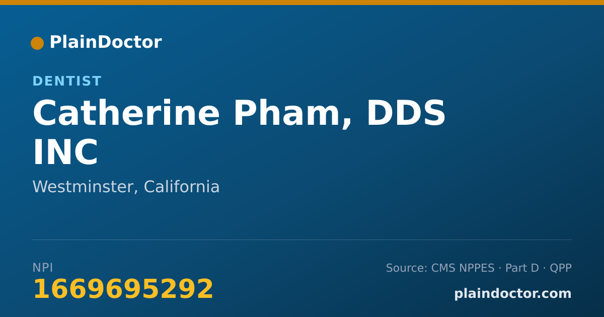 Shareable card for Catherine Pham, DDS INC - Dentist, Westminster, CA