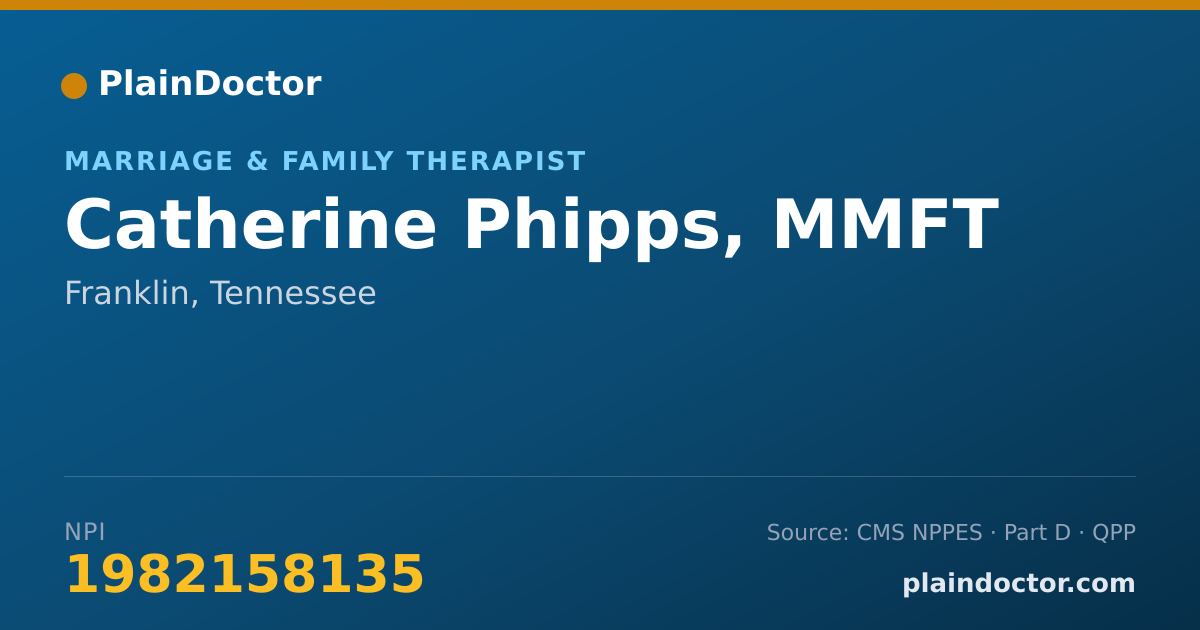 Shareable card for Catherine Phipps, MMFT - Marriage & Family Therapist, Franklin, TN