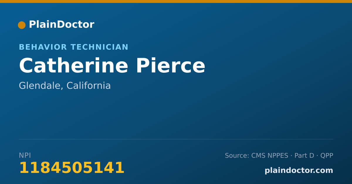Shareable card for Catherine Pierce - Behavior Technician, Glendale, CA