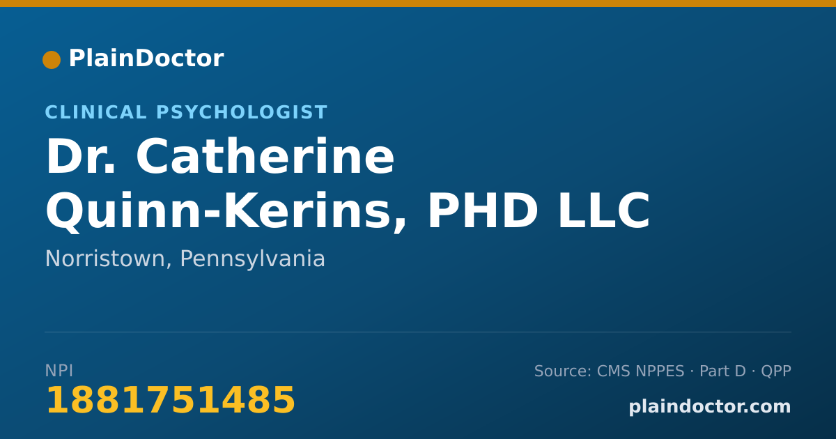 Shareable card for Catherine Quinn-Kerins, PHD LLC - Clinical Psychologist, Norristown, PA