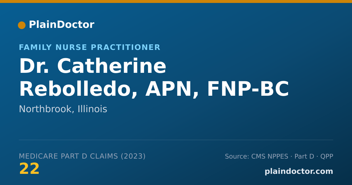 Shareable card for Catherine Rebolledo, APN, FNP-BC - Family Nurse Practitioner, Northbrook, IL