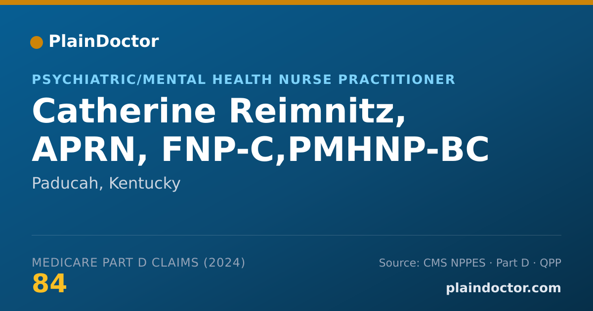 Shareable card for Catherine Reimnitz, APRN, FNP-C,PMHNP-BC - Psychiatric/Mental Health Nurse Practitioner, Paducah, KY