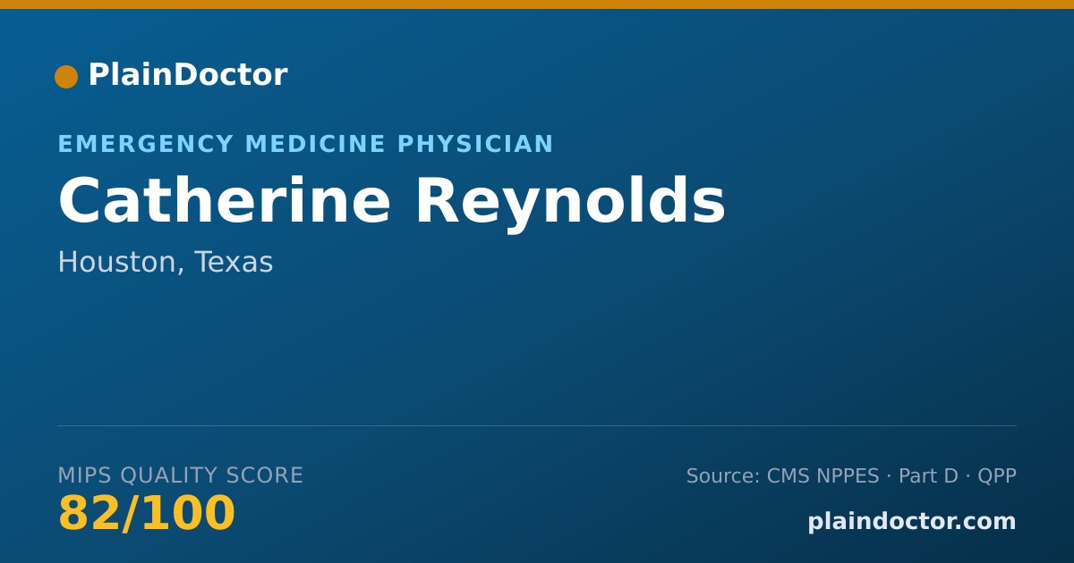 Shareable card for Catherine Reynolds - Emergency Medicine Physician, Houston, TX