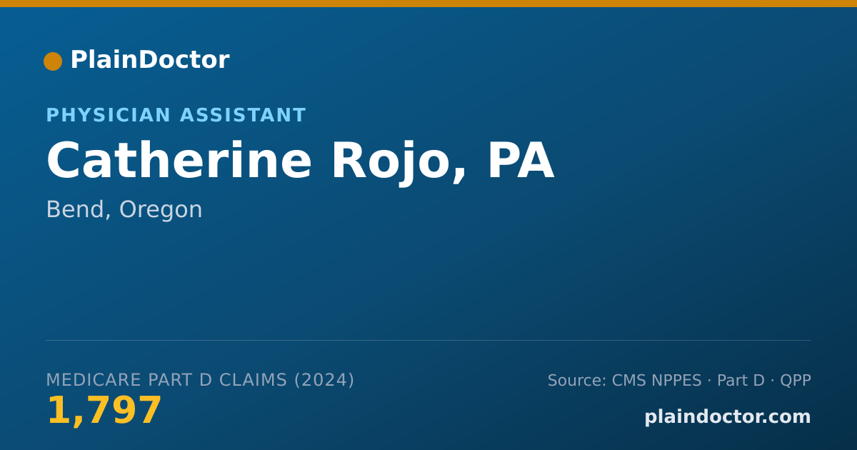 Shareable card for Catherine Rojo, PA - Pain Medicine (Physical Medicine & Rehabilitation) Physician, Bend, OR