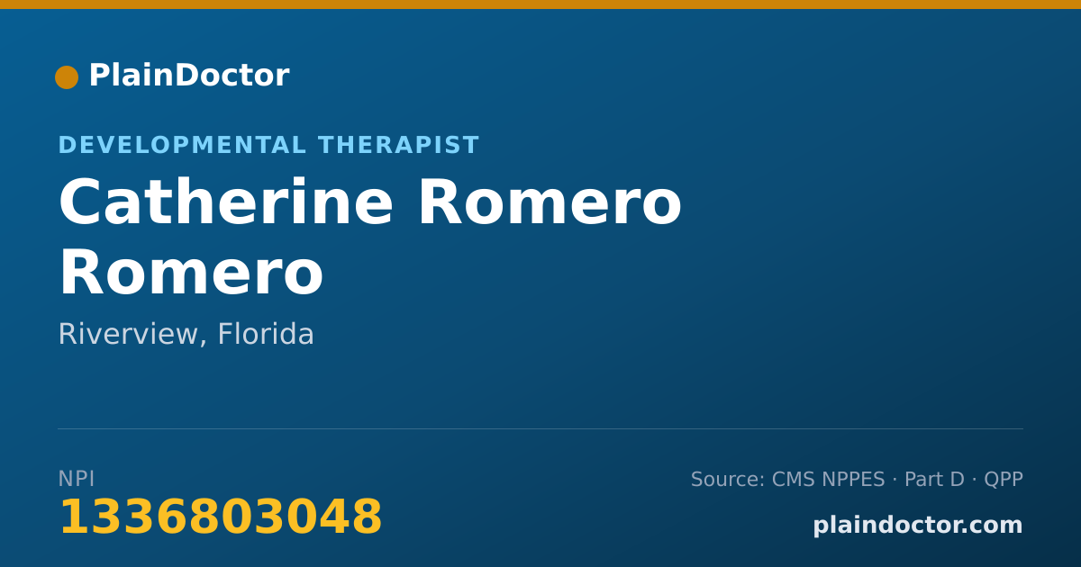 Shareable card for Catherine Romero Romero - Developmental Therapist, Riverview, FL