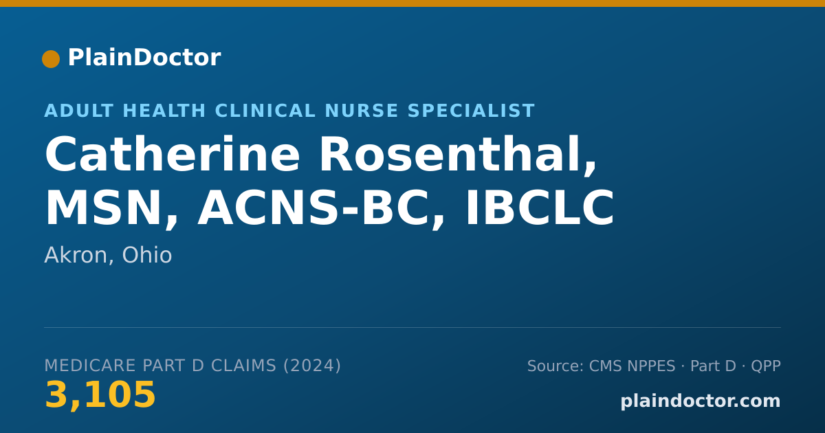 Shareable card for Catherine Rosenthal, MSN, ACNS-BC, IBCLC - Adult Health Clinical Nurse Specialist, Akron, OH