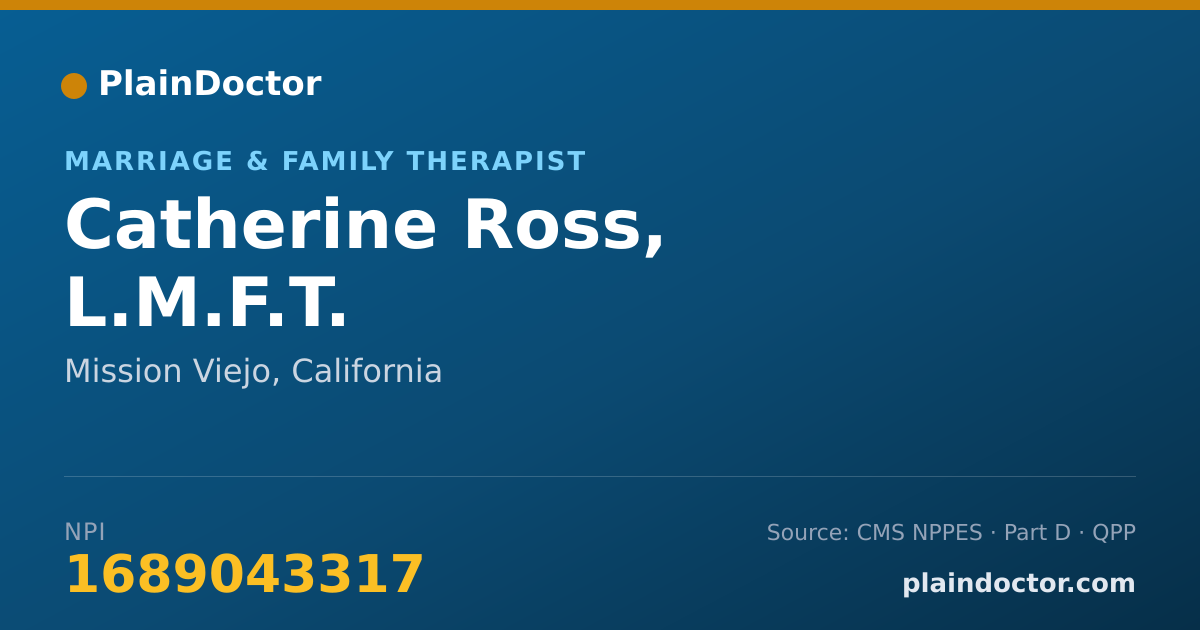 Shareable card for Catherine Ross, L.M.F.T. - Marriage & Family Therapist, Mission Viejo, CA