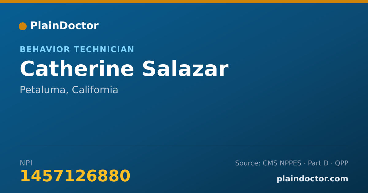 Shareable card for Catherine Salazar - Behavior Technician, Petaluma, CA