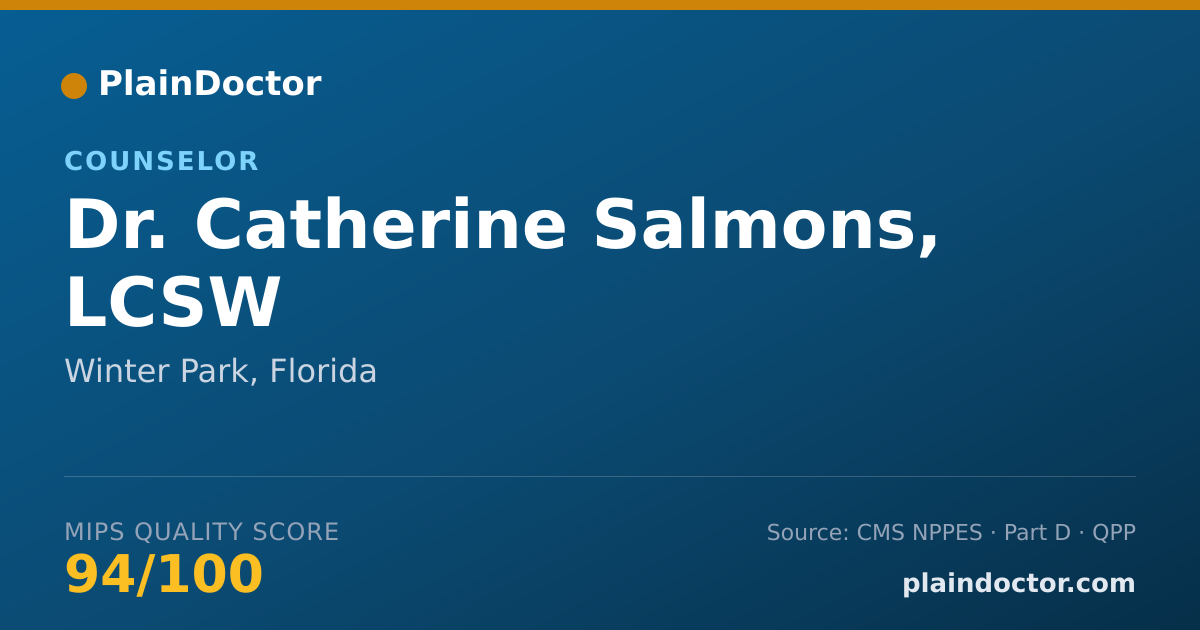Shareable card for Catherine Salmons, LCSW - Counselor, Winter Park, FL