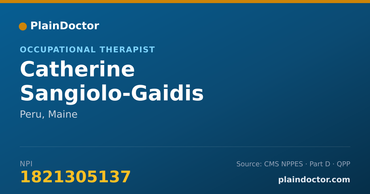 Shareable card for Catherine Sangiolo-Gaidis - Occupational Therapist, Peru, ME
