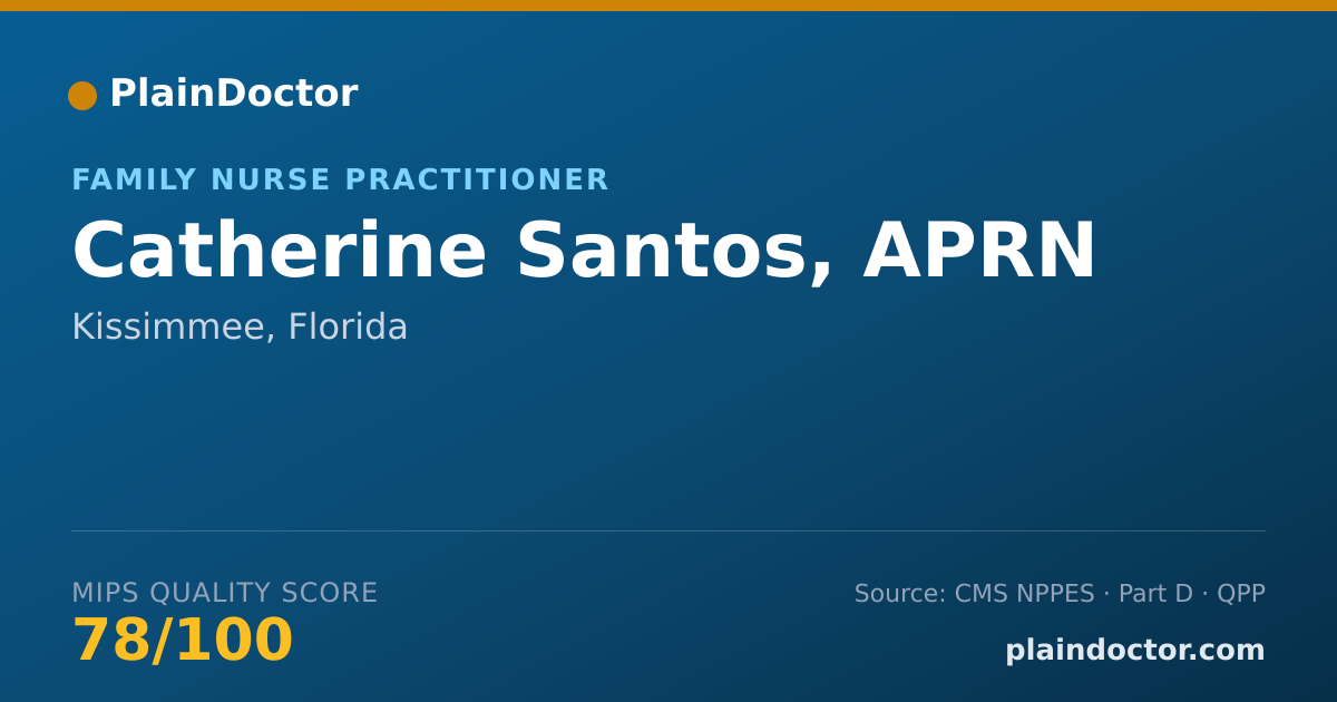 Shareable card for Catherine Santos, APRN - Family Nurse Practitioner, Kissimmee, FL