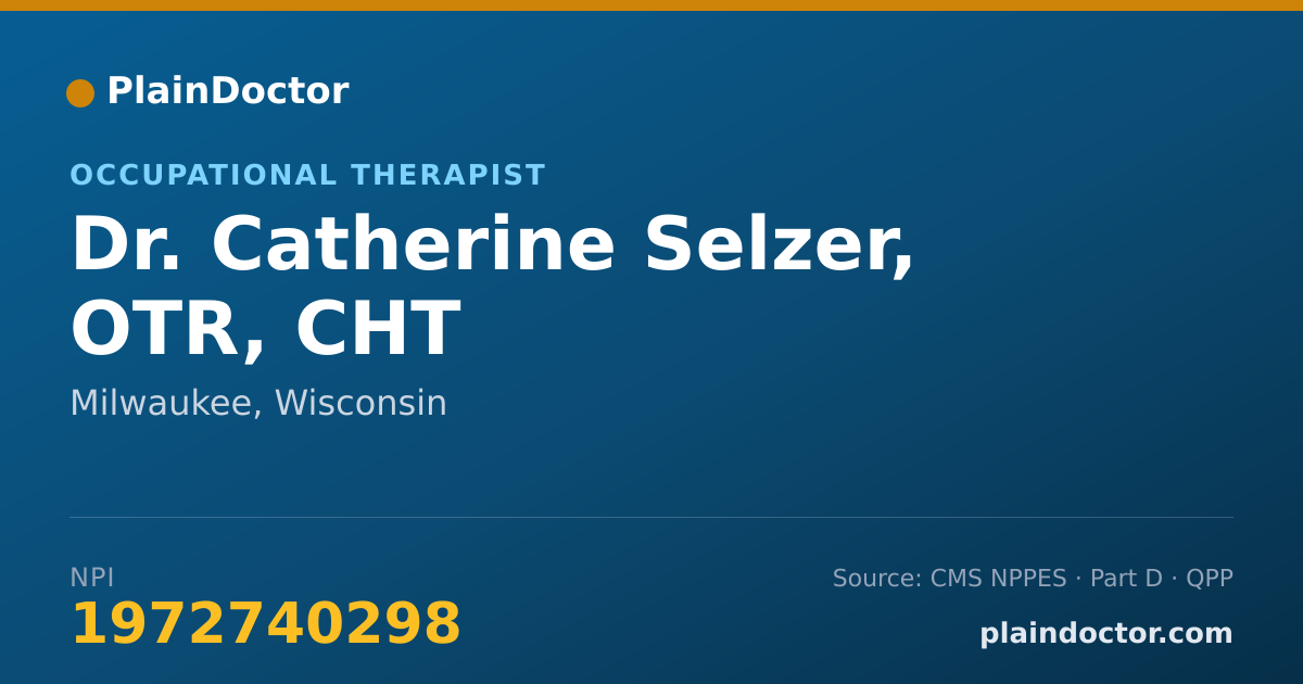 Shareable card for Catherine Selzer, OTR, CHT - Occupational Therapist, Milwaukee, WI