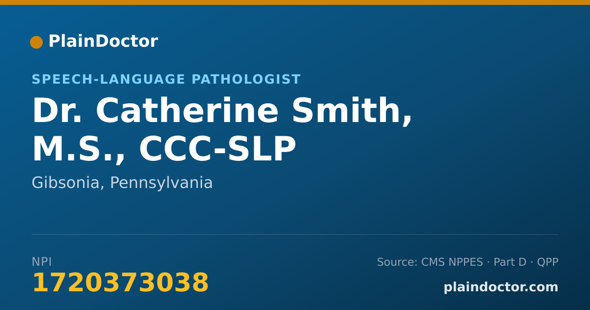 Shareable card for Catherine Smith, M.S., CCC-SLP - Speech-Language Pathologist, Gibsonia, PA