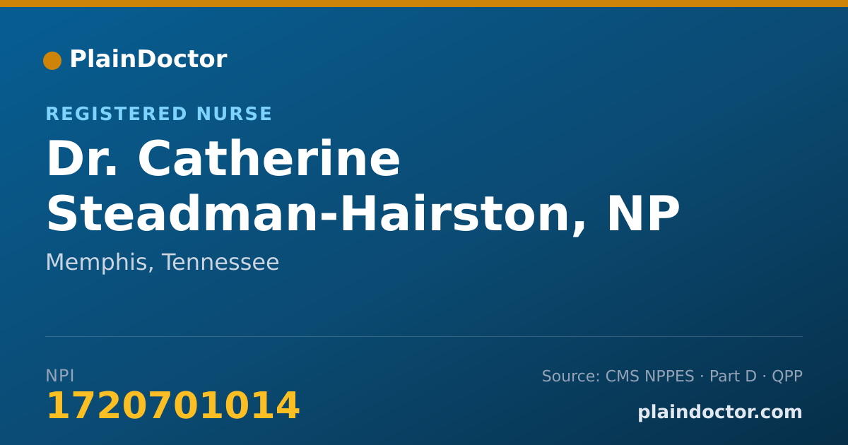 Shareable card for Catherine Steadman-Hairston, NP - Registered Nurse, Memphis, TN