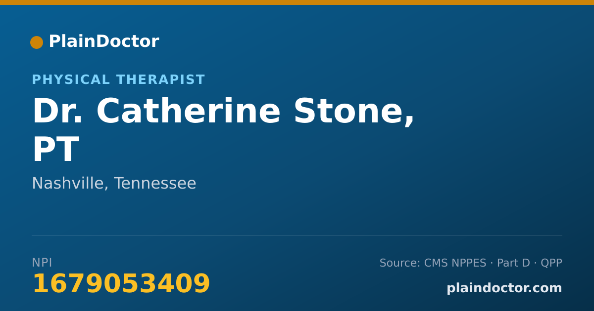 Shareable card for Catherine Stone, PT - Physical Therapist, Nashville, TN