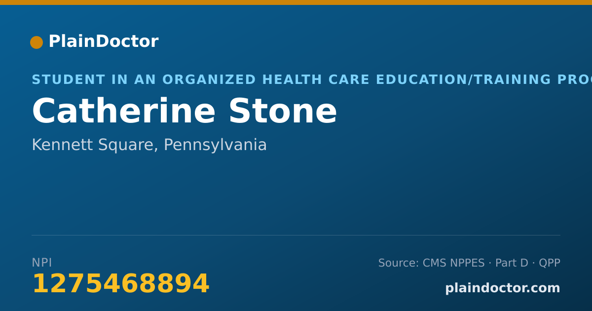 Shareable card for Catherine Stone - Athletic Trainer, Kennett Square, PA