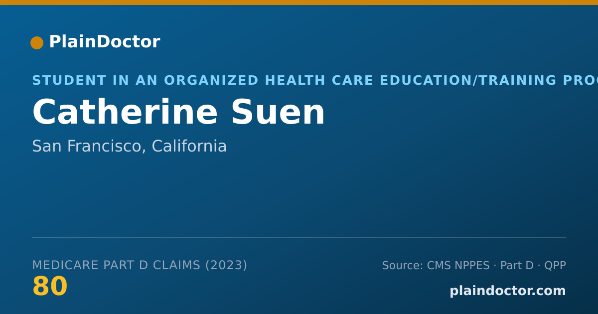 Shareable card for Catherine Suen - Student in an Organized Health Care Education/Training Program, San Francisco, CA