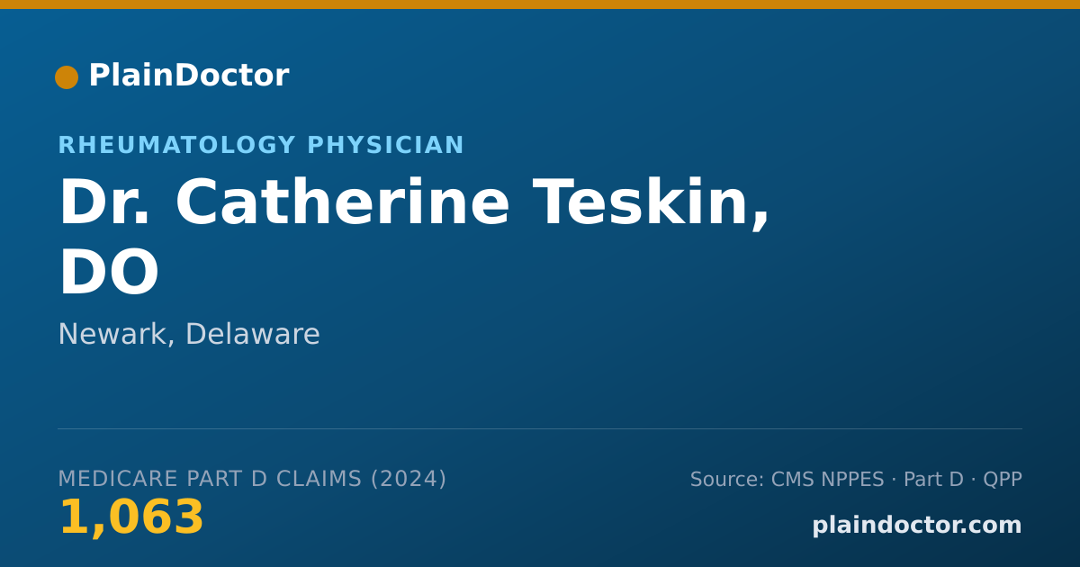 Shareable card for Catherine Teskin, DO - Rheumatology Physician, Newark, DE