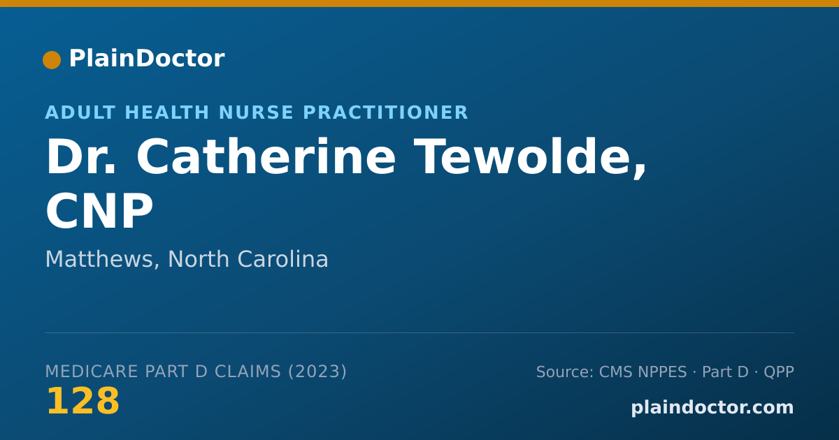 Shareable card for Catherine Tewolde, CNP - Adult Health Nurse Practitioner, Matthews, NC